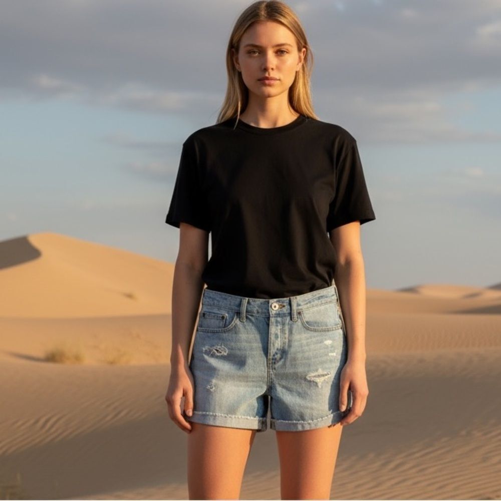J. Crew Women's Distressed Denim Boyfriend Shorts Blue Size 29